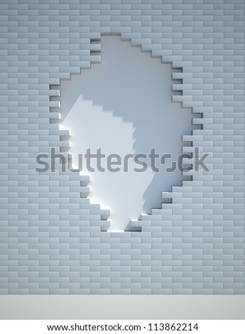 Brick Wall with Hole and Clipping Path
