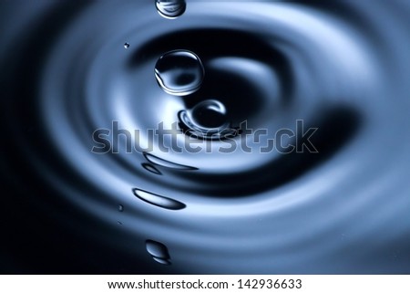 Water surface with drops, clean and fresh
