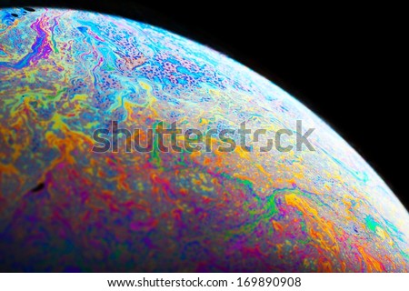 Abstract planet, colorful background close up