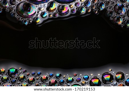 Soap bubbles abstract macro structure, copy space background
