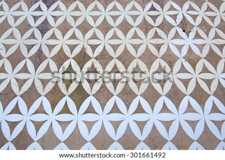 MONASTIR DE MIRAMAR, MAJORCA, SPAIN - JULY 24, 2015: Detail of main building with arabic pattern in Monastery of Miramar on July 24, 2015 in Mallorca, Balearic islands, Spain.