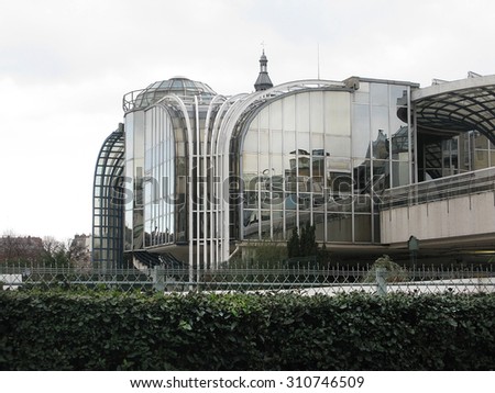 PARIS, FRANCE - JANUARY 2, 2010: Modern glass and steel architecture with organic shapes in Les Halles on January 2, 2010 in Paris, France.