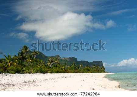 Beautiful lonely beach on Maupiti, French Polynesia, Society Islands