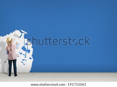 image of a girl with hat roller wall paints