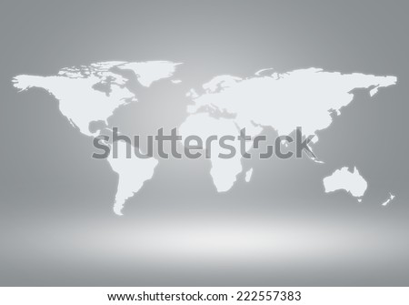 Conceptual image with world map. Globalization and interaction