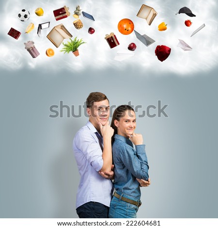 Young couple dreaming about future successful life