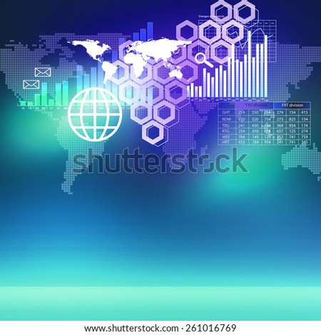 Conceptual color background image with global interaction concept