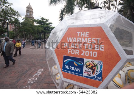DURBAN - 05 MAY 2010: promotion of the next coming soccer world cup in the city of Durban, may 05 2010 in durban, South Africa