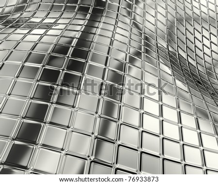 Abstract aluminum square background