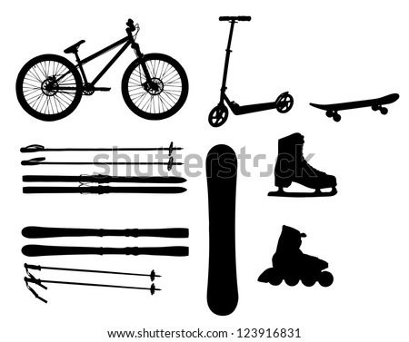 sports Equipment silhouette vector illustration