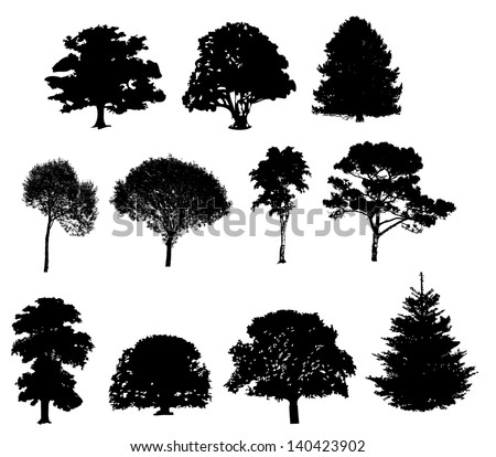 Free Vector Art Tree Silhouette | Download Free Vector Art | Free-Vectors