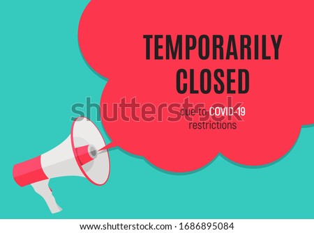 Information warning temporarily closed sign of coronavirus news. Vector Illustration EPS10 Stock foto © 