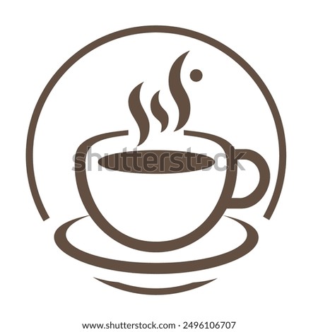 Coffee Cup Circle Logo. Vector Illustration EPS10