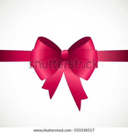 Gift Card With Pink Ribbon And Bow. Vector Illustration Eps10 - 350338517 : Shutterstock