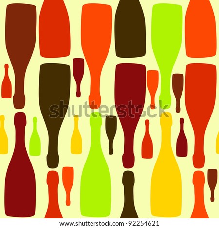 Raster version background with bottles. Good for restaurant or bar menu design