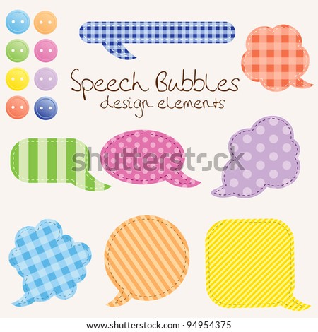 set of different speech bubbles,  design elements. Raster version.
