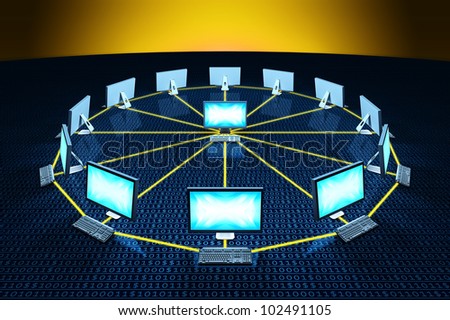 computer connect network communicating data each other