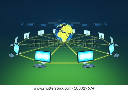 computer connect global network communicating data each other
