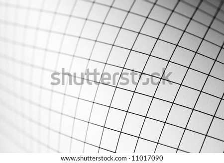a curving sheet of paper with a graph printed on a laser printer, narrow DOF
