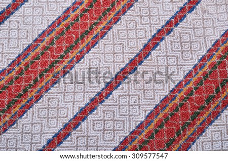 Texture of the vintage homespun linen textile with stripes