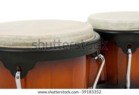 Closeup of bongos. Latin percussion instrument.