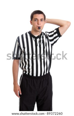 Teen Basketball Referee Giving Sign For Offensive Foul Stock Photo ...