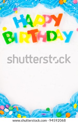Happy birthday cake with copy space