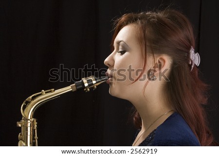 Girl With Sax Stock Photo 2562919 : Shutterstock