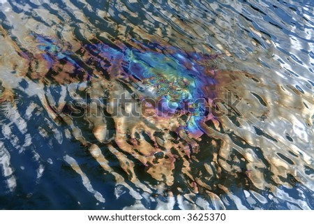 Texture, Waves on Water and Varicolored Gasoline Spot, Background