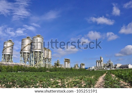 Chemical industrial with light of blue sky \