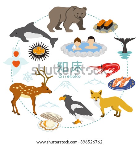 Shiretoko Tourism - Flat icons