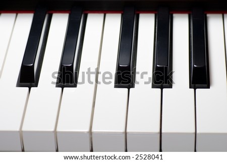 Piano keyboard top view