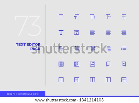 Simple line icons pack of text editing tools, word processing. Vector pictogram set for mobile phone user interface design, UX infographics, web apps, business presentation. Sign and symbol collection