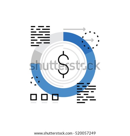 Modern vector icon of financial strategy, budgeting and finance prediction. Premium quality vector illustration concept. Flat line icon symbol. Flat design image isolated on white background.