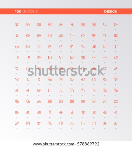 UI icons of web design elements, digital graphics tools. UX pictograms for user interface design, web apps and motion. 32px simple line icons set. Premium quality symbols and sign web logo collection.