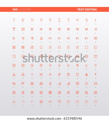 UI icons of text editing and formatting tools,  simple word processor instruments, font align, menu toolbar elements. 32px simple line icons set. Premium quality symbols and sign web logo collection.