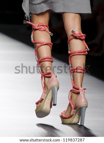 MADRID - SEPTEMBER 02: Details of shoes on the Ana Locking catwalk during the Cibeles Madrid Fashion Week runway on September 02, 2012 in Madrid.