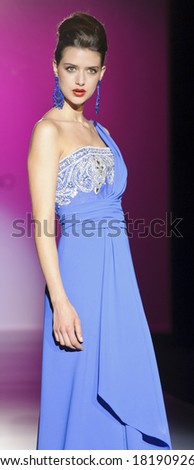 BARCELONA - MAY 02: A model walks on the Patricia Avendano catwalk during the Barcelona Bridal Week runway on May 02, 2013 in Barcelona, Spain.