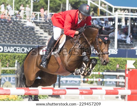 BARCELONA - OCTOBER 09: Holly Gillott rider in action during the CSIO Coca-Cola Trophy in Real Club Polo Barcelona, on October 09, 2014, Barcelona, Spain.