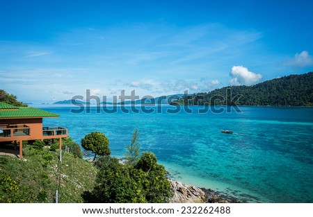 Summer on the beach, Luxury Place, Beautiful Island Beach, Blue Sea, Hotel Resort, Holiday, Vacation and Tourism concept life is beautiful, Travel, Relax, Thailand