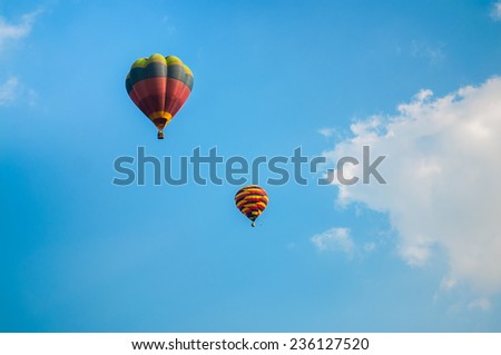 Colorful balloons on sky, hot air balloon