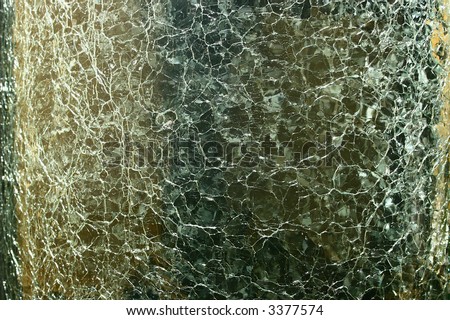 light reflections from shattered glass