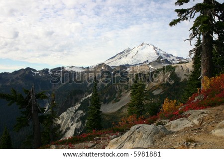 Mt Baker as viewed from Heather Meadows in the fall