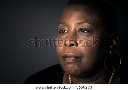Powerful Portrait of a Afro American woman with wisdom