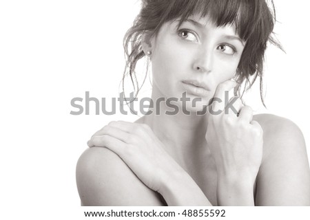 Beautiful Image Of a Spanish Woman on White Background