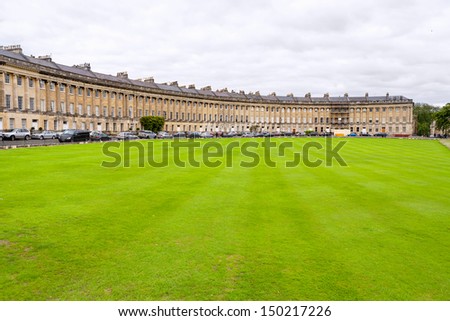The Royal Crescent. Famous terrace row of houses. Bath, Somerset, England
