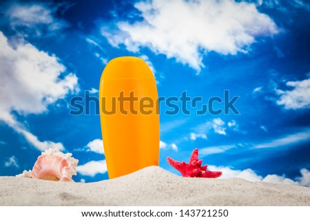 Colorful beach stuff with light background