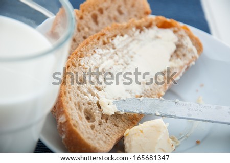 Soft breakfast theme with milk, egg