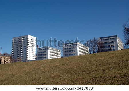 White blocks of flats