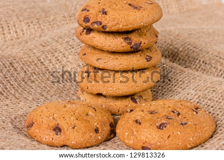 a few things of cookies with a chocolate crumb
